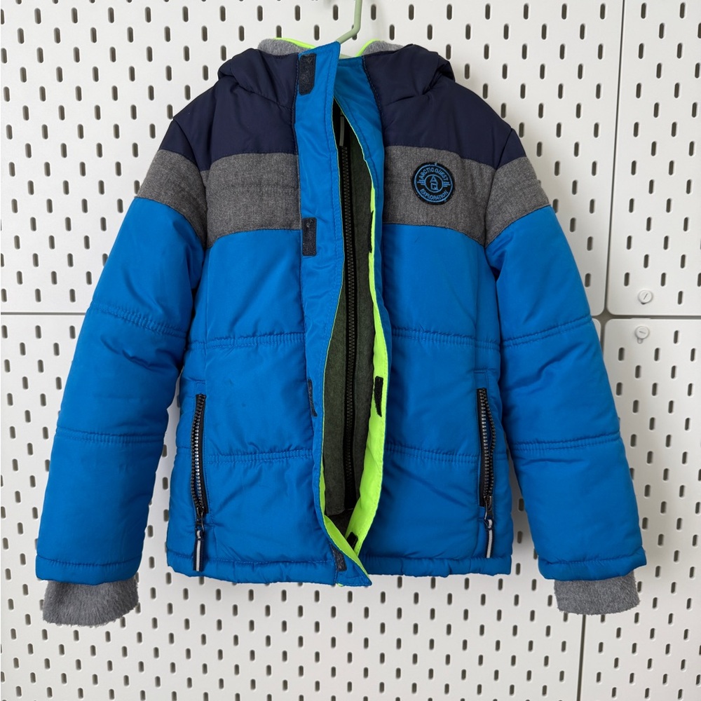 Blue and Gray Kids Puffer Jacket 5/6